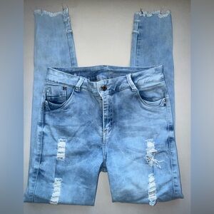 Colombian Light Blue Distressed Women’s Jeans